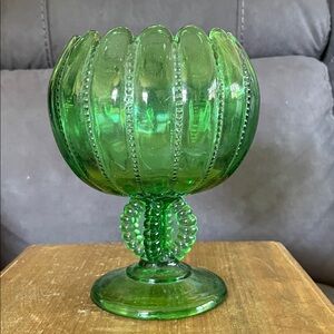 Green Glass Candy Bowl